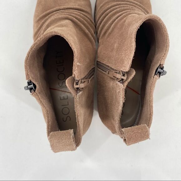 SOLE SOCIETY Suede Tan Ankle Boots - Picture 8 of 11